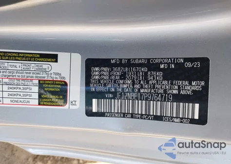 2023 Toyota Gr86 Premium z USA, uszkodzony, nr VIN JF1ZNBE17P9764719